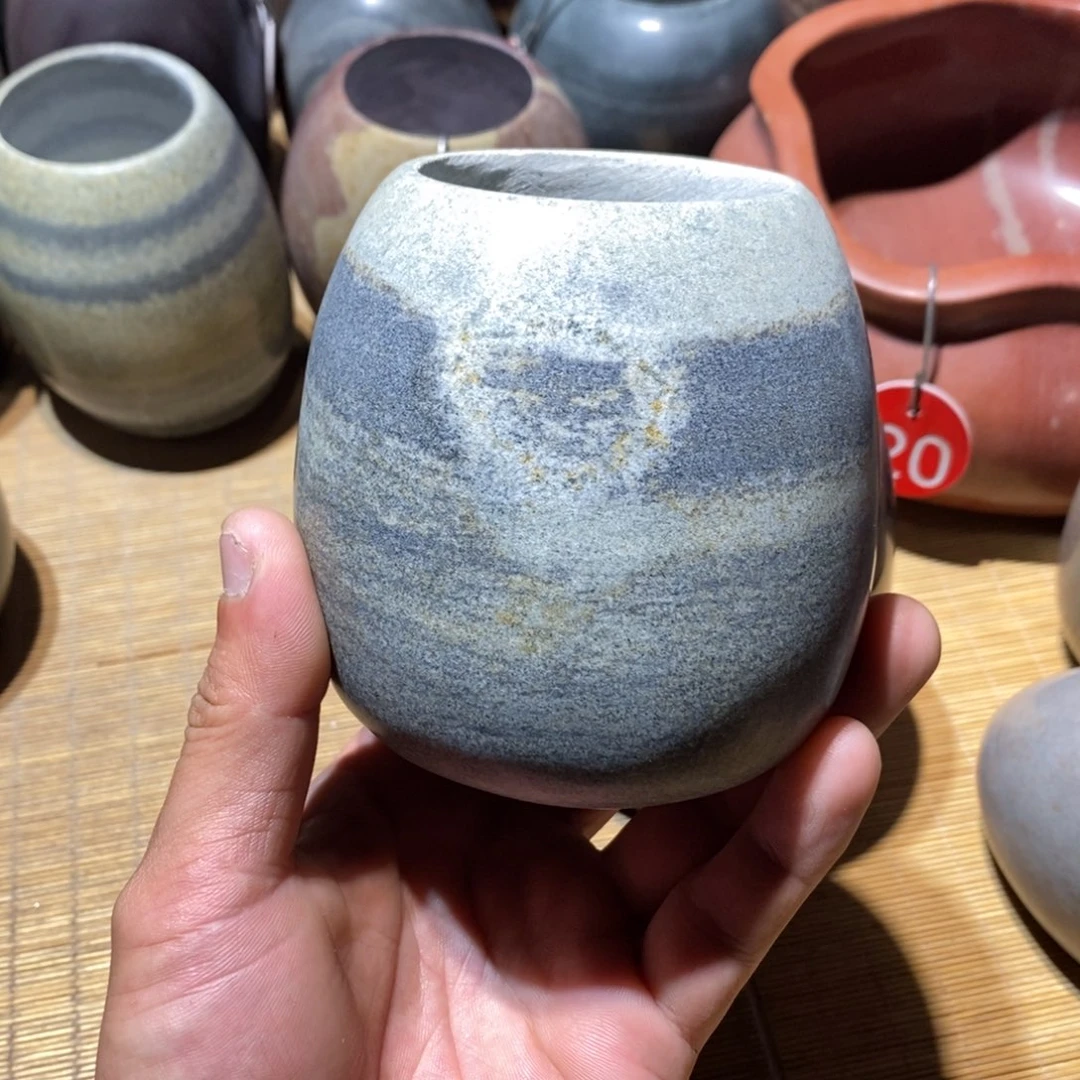 见*山水墨石瑕疵盆