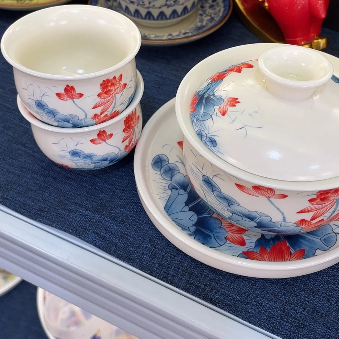 陶景德陶瓷盖碗茶具