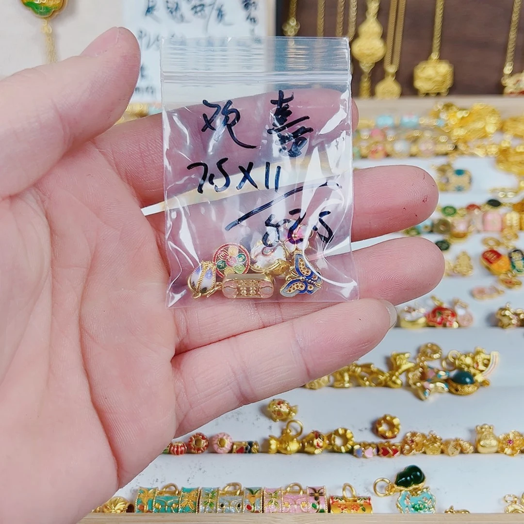 925银珐琅银镀金配件