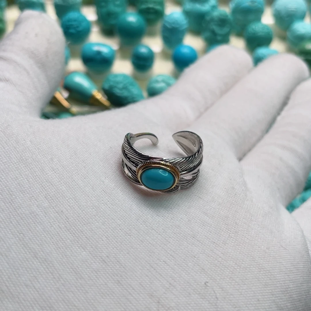 绿松石珠宝奇石银S925镶嵌