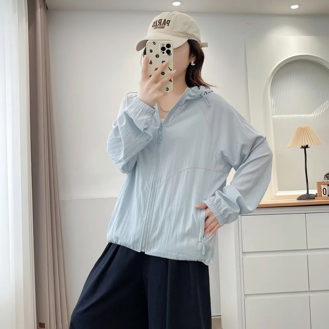 【萨萨BeFirm】微胖大码休闲宽松显瘦减龄韩版ins遮阳防晒连帽外套