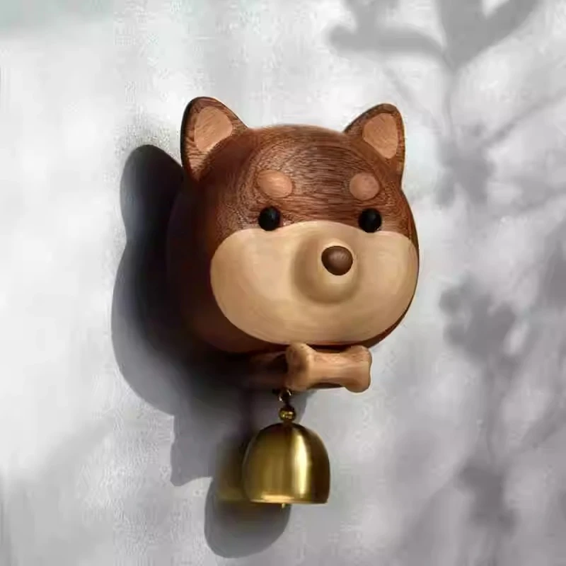 旺柴铃铛多巴胺风铃实木吸门式门铃创意治愈系乔迁入户门铃铛挂件