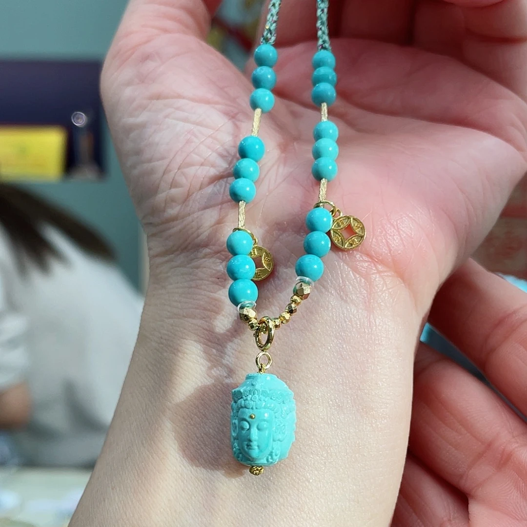 绿松石颈饰18K金镶嵌