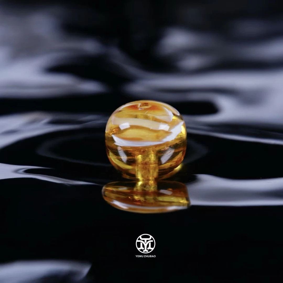 O38（9.0mm）9毫米橘底拉丝老型 一物一拍 天然俄料琥珀蜜蜡