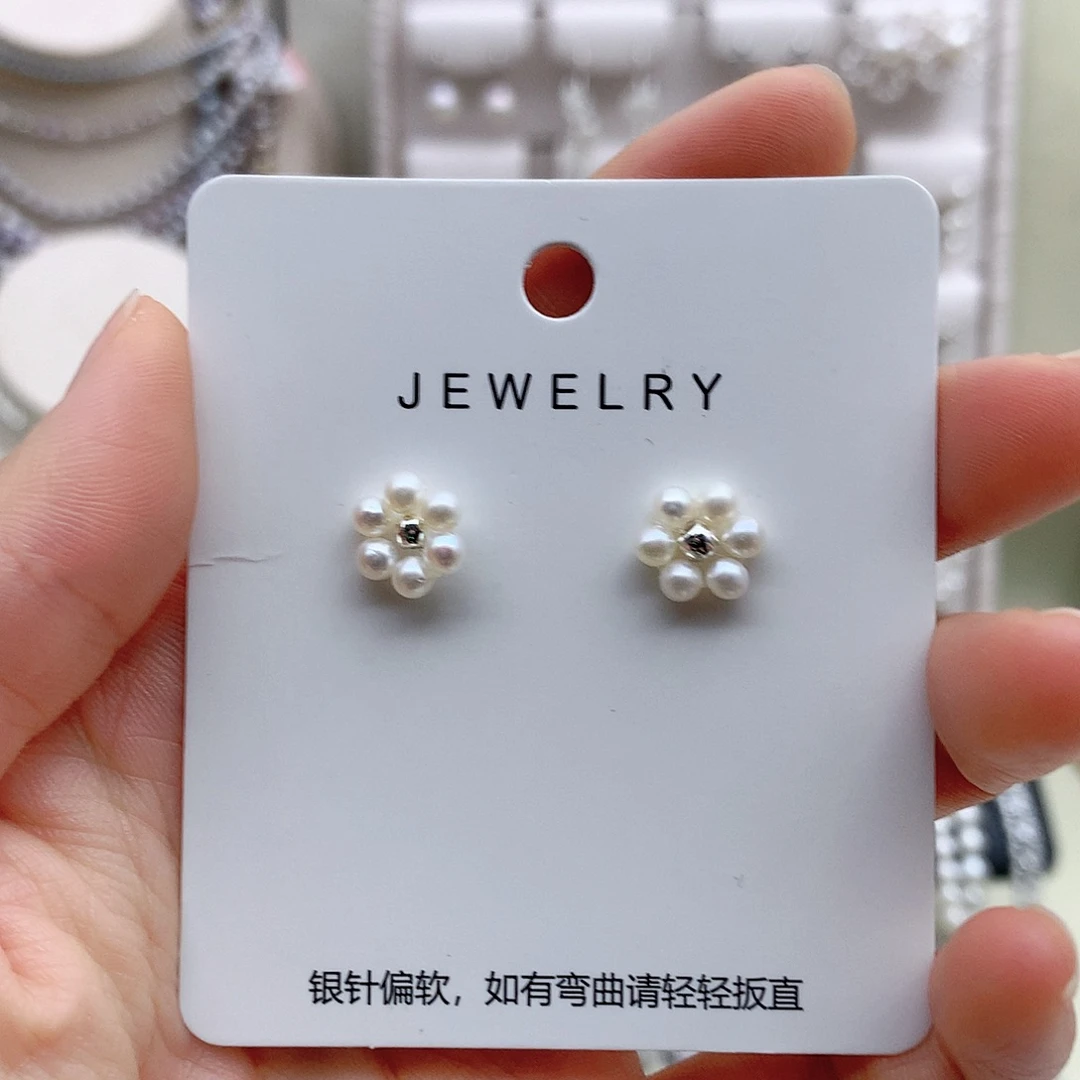 淡水珍珠耳饰银S925镶嵌