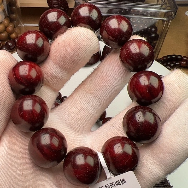 熟***人手串/手链檀香紫檀（小叶紫檀）2.0高油密金星