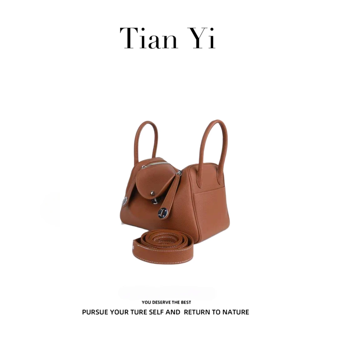 【Tian Yi渠道货】-2025新款轻奢单肩手提斜跨包  LD 金棕色