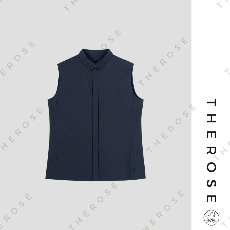 之柔【茶道空间 上衣】高定立裁气质国风背心高密府绸女士无袖衬衫