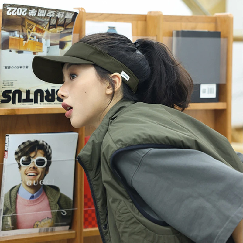 夏季户外防晒帽跑步帽透气空顶遮阳帽速干帽子男太阳帽空顶帽女