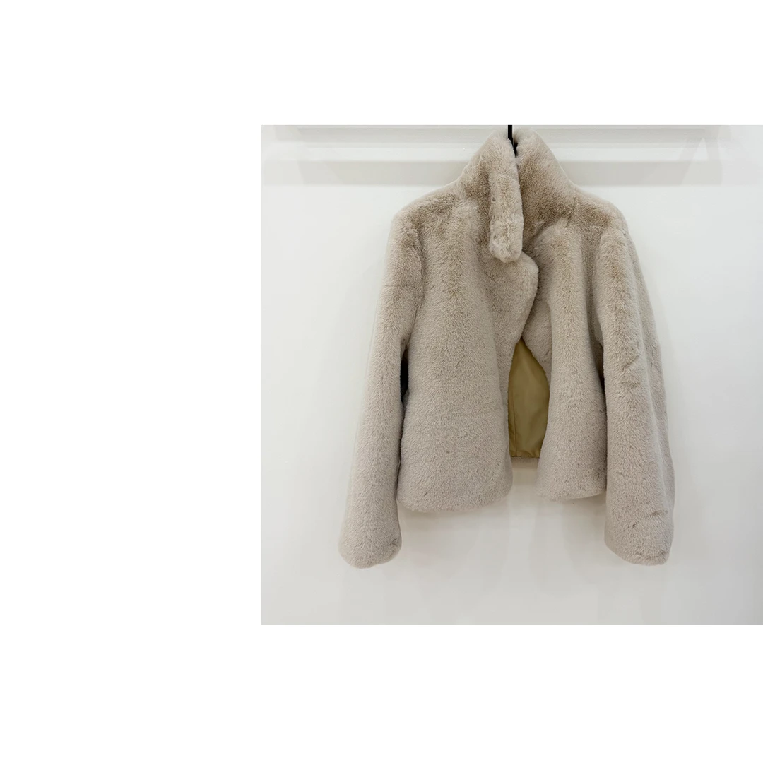 JIAYE CHAN冬季新款立领加厚保暖毛毛外套