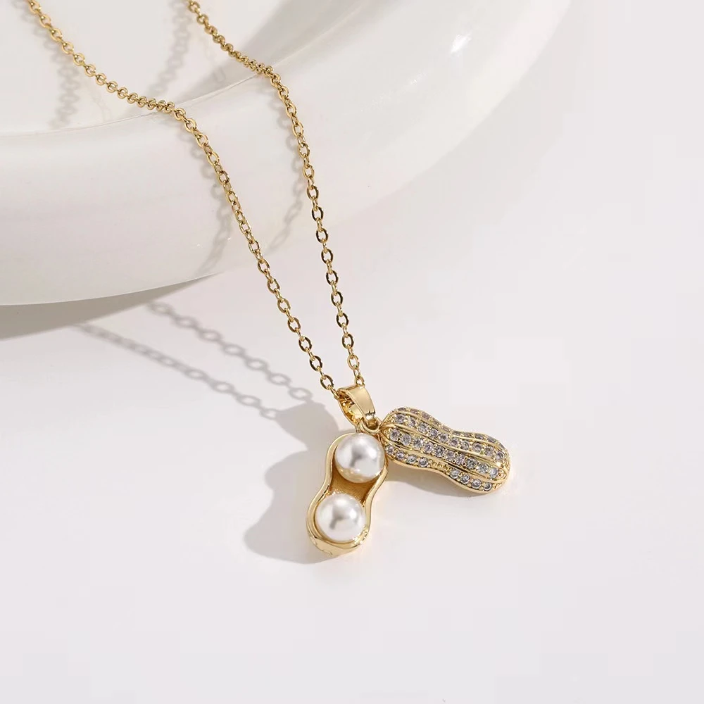 18K-大气精致轻奢珍珠花生项链