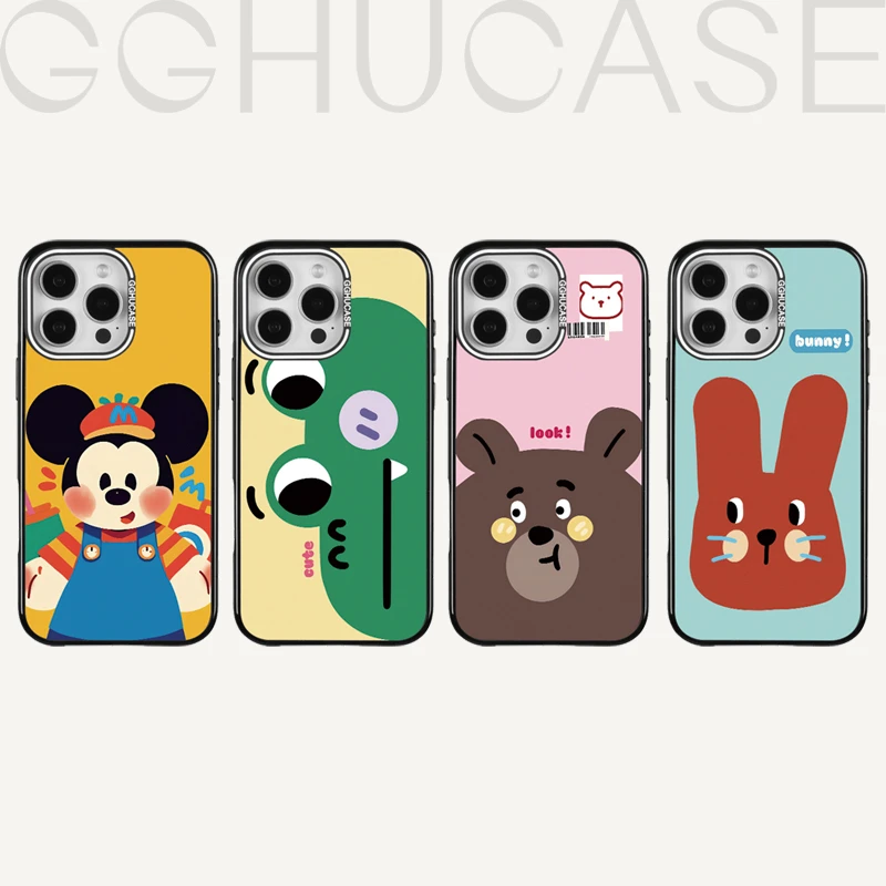 乖乖虎原创套边汉堡米奇适用苹果iPhone16promax可爱15/14手机壳