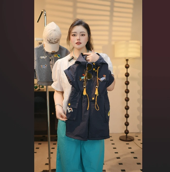 【番禧专属】2025夏季中性卡通拉链套装宽松薄款装韩版儿童连体衣