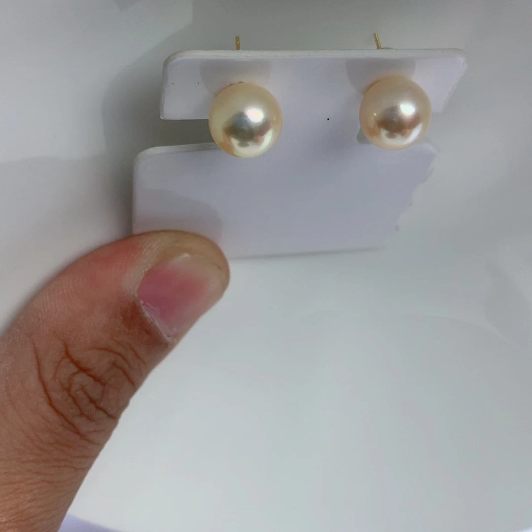 海水珍珠耳饰18K金镶嵌