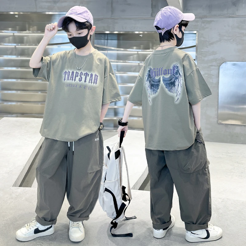 男童夏装套装儿童夏季短袖长裤薄款运动休闲洋气两件套2025夏款潮