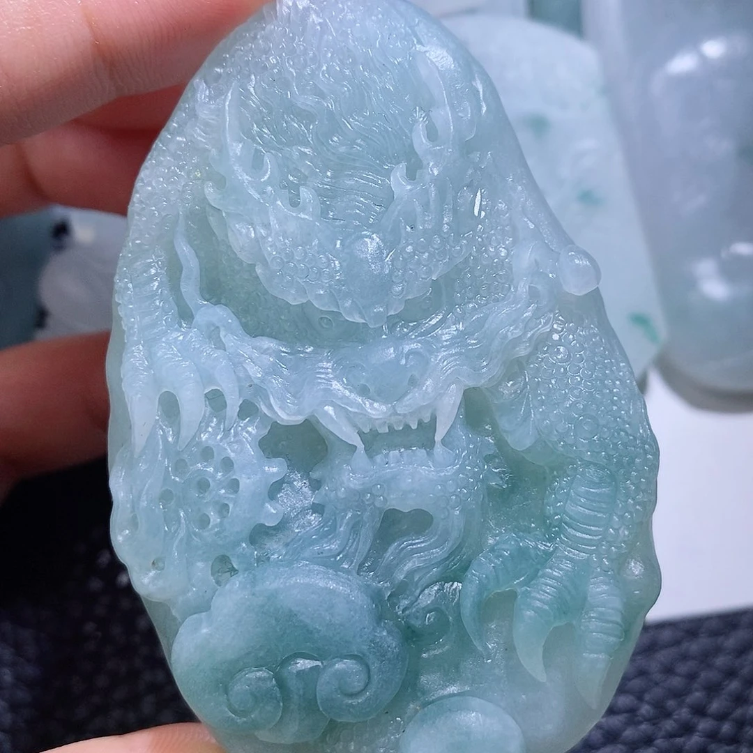 定制翡翠未镶嵌毛货付款后确认抛光