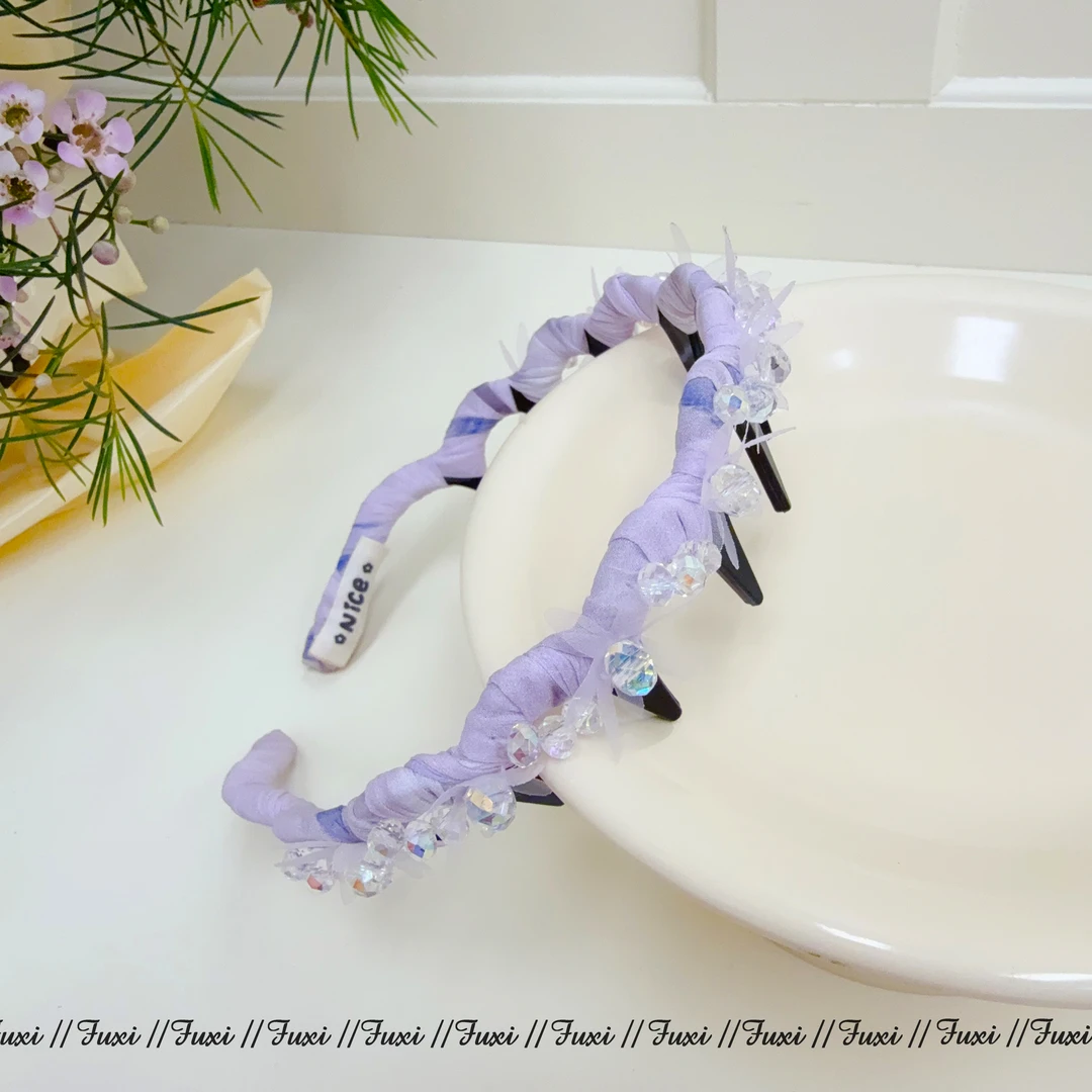 【广岛之恋】气质水晶花瓣倒插梳发箍