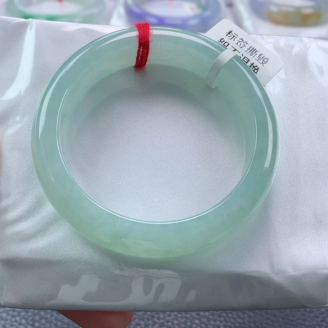 未镶嵌手镯翡翠缅甸天然翡翠手镯52.5