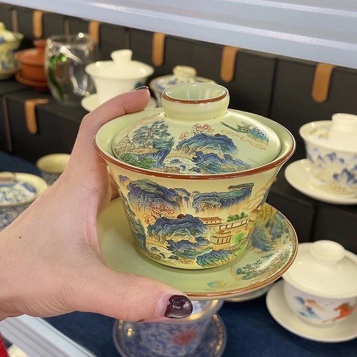 陶景德陶瓷盖碗茶具