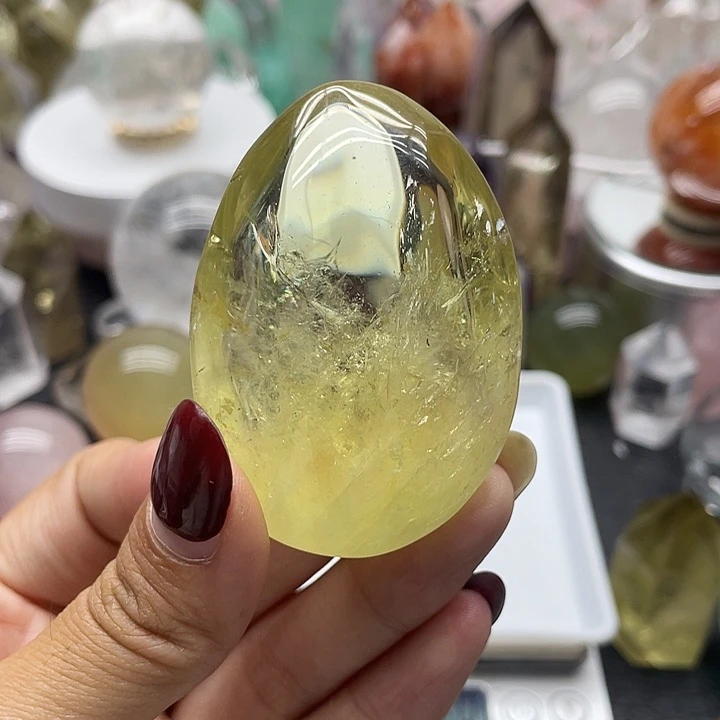 不***呆未镶嵌珠宝半成品水晶36黄水晶把玩