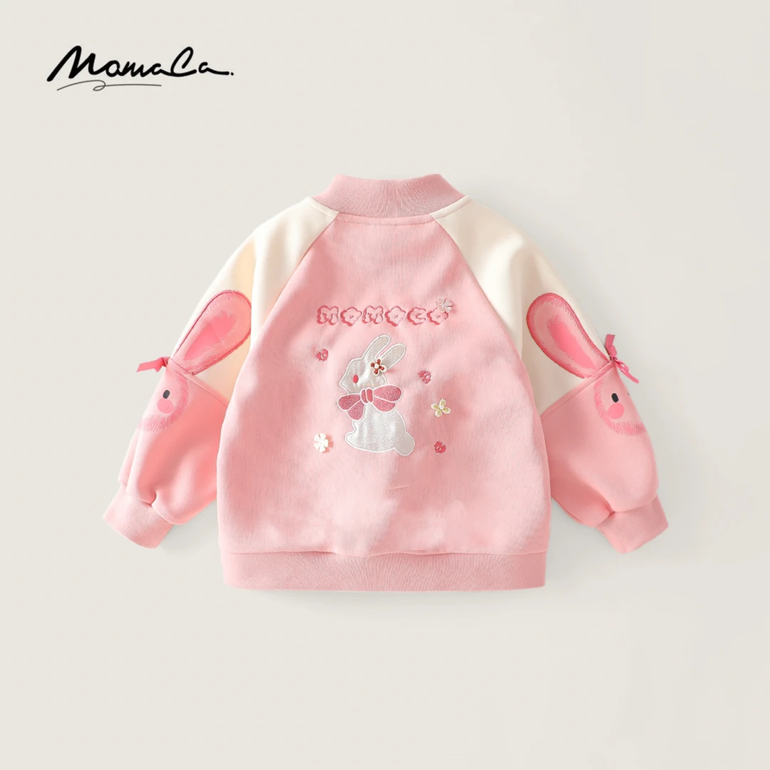 MOMOCO2025款春季欧若风女童可爱小兔卡通甜美外套77580121002