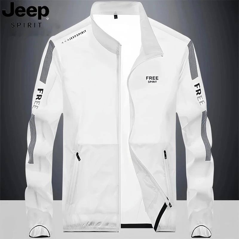 JEEP吉普冰丝防晒衣服男士夏季轻薄透气钓鱼骑行休闲户外速干外套