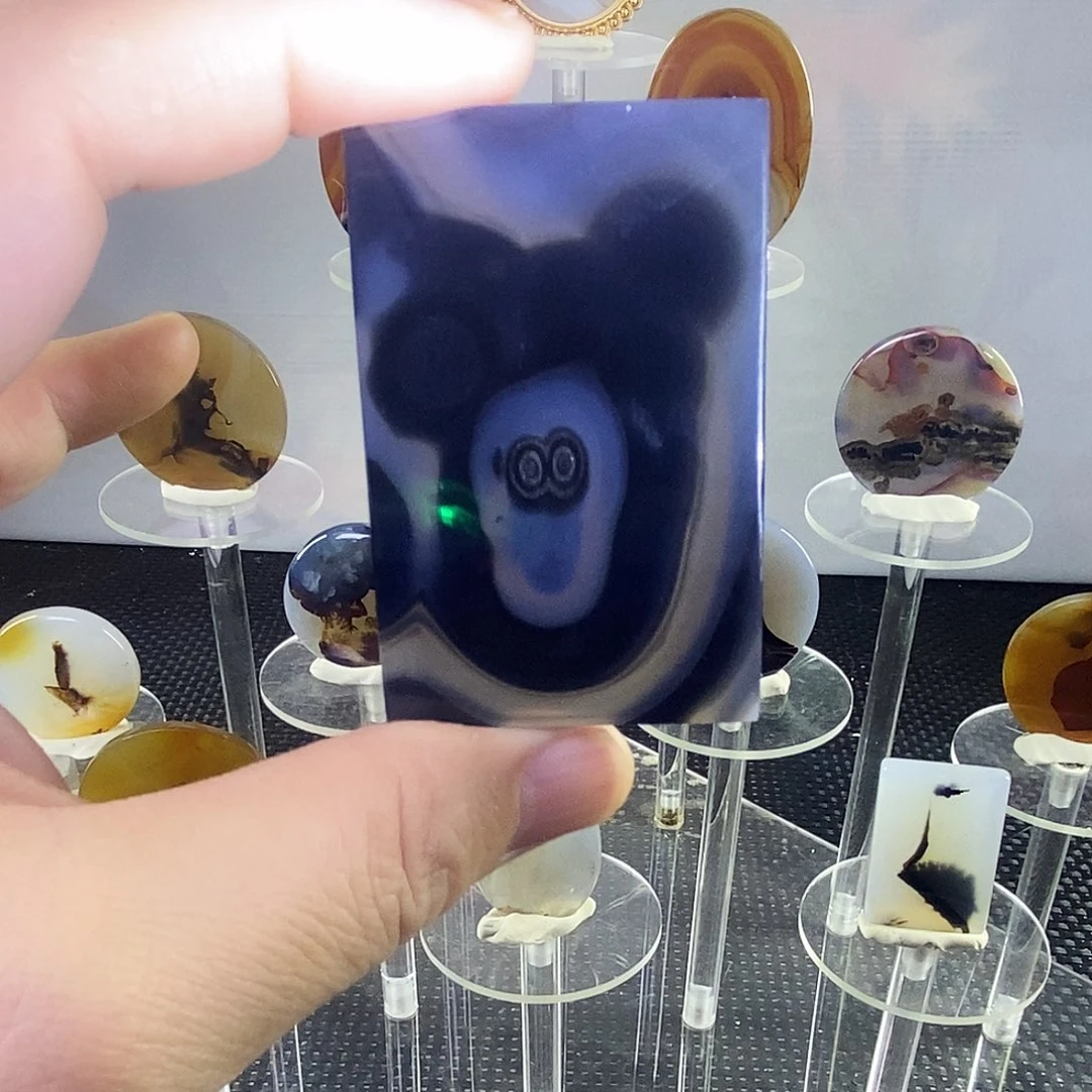 合成碳硅石非金属时尚图纹画面石饰品