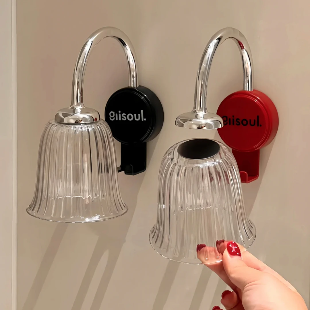 SHANN·复古挂式磁牙刷架置物架壁挂免打孔漱口杯架电动牙刷牙杯架