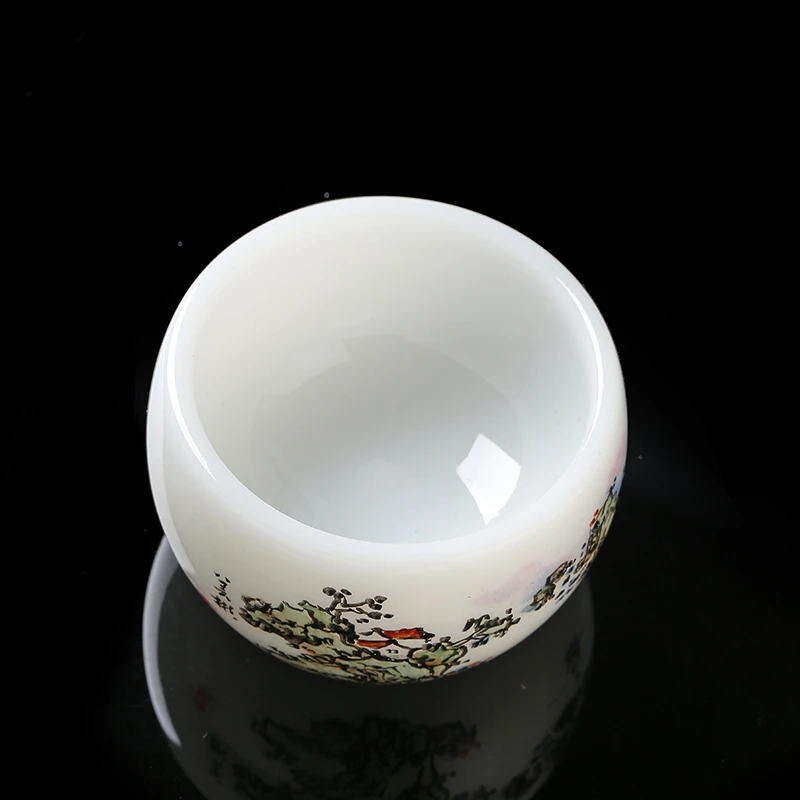 高艺堂卢美彬手绘茶具主人杯高冰璞玉个人套装专用品茗茶杯功夫