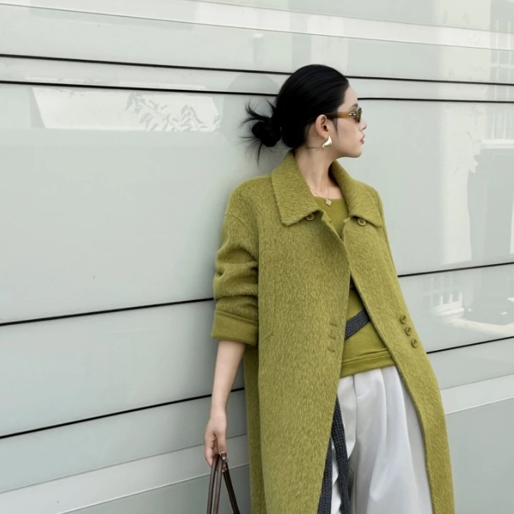 【浥尘女装】880款上新苏力羊毛长款大衣