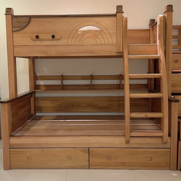 黄檀木加厚款上下床儿童床全实木双层床子母床中式成人上下铺