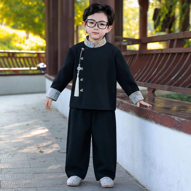 儿童唐装2025新款男童国风外套新中式西服上衣宝宝古风汉服外套潮