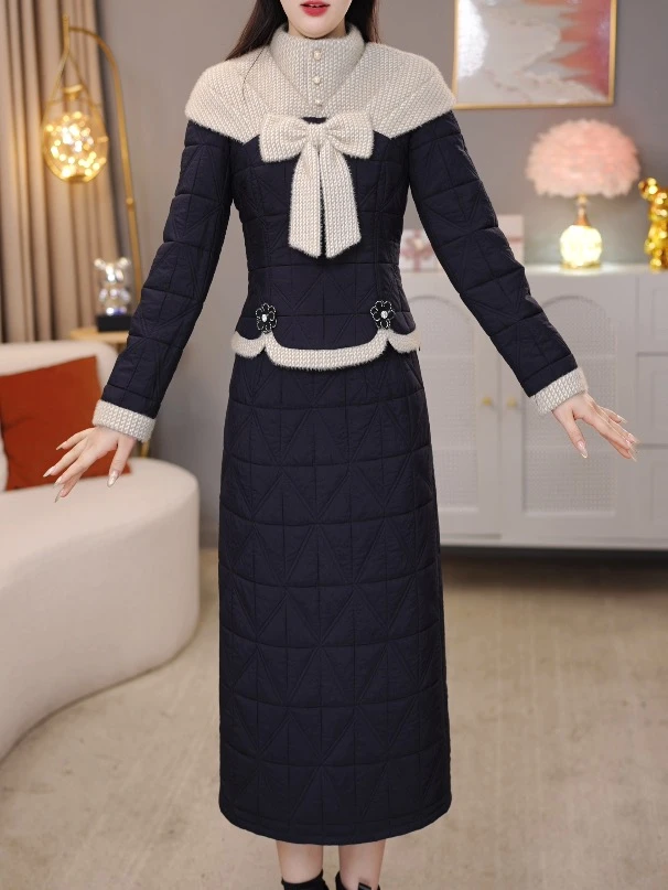 【定制套装】C1511上衣配半身裙优雅气质时尚减龄休闲显瘦收腰冬