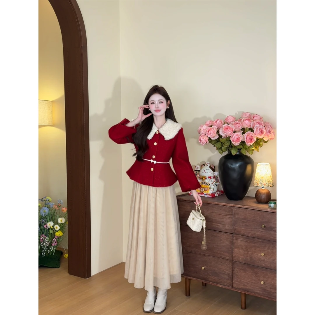 【韶光-外套】<77>小香风撞翻领羽绒外套XMZH10951