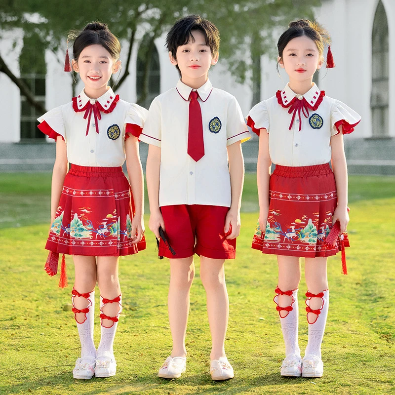 儿童森系服装幼儿园园服班服小学生夏季毕业照六一儿童演出服中国