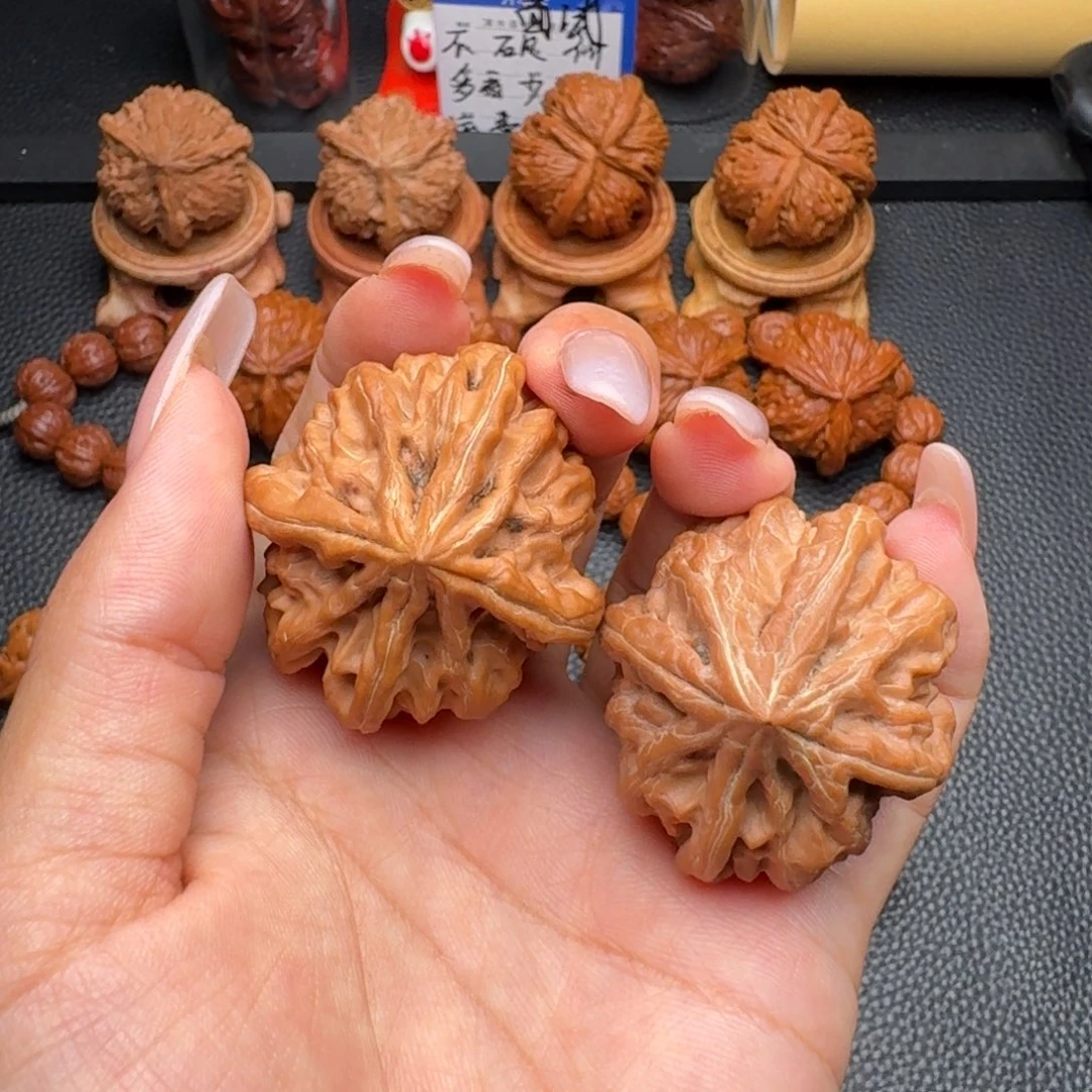 文玩核桃把件曹大龙四棱，全品无修