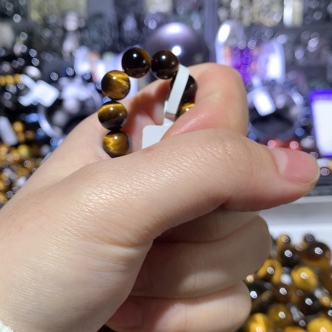 加***️黑曜岩未镶嵌手链