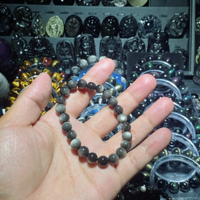 【闪购商品】黑曜岩手链未镶嵌費*