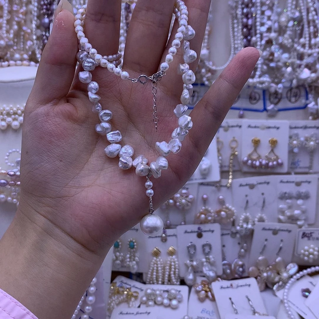 淡水珍珠合金颈饰