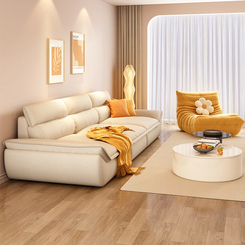 仰幕家具奶油风帆船布艺沙发客厅简约直排小户型棉麻摩图高端定制