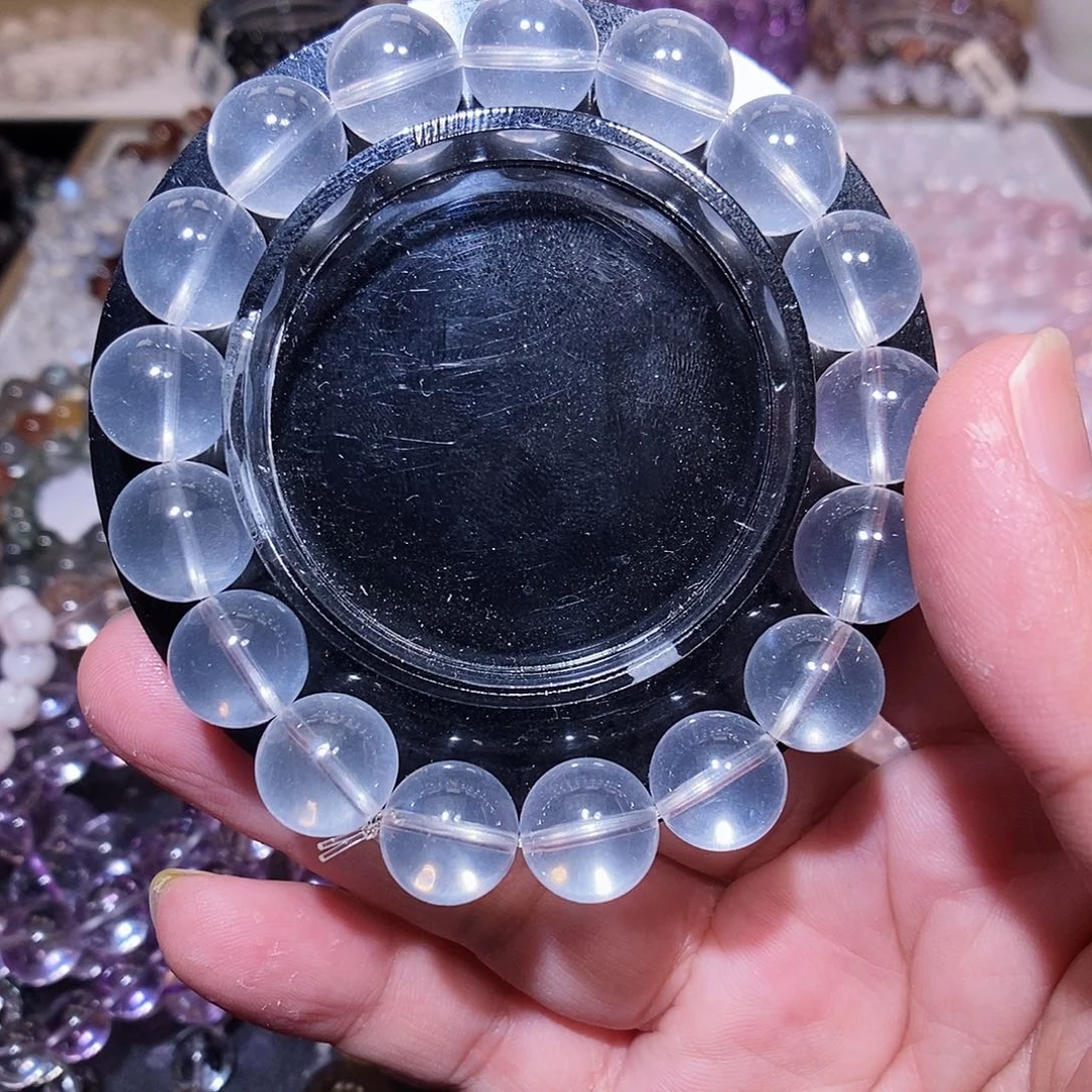 水晶手链未镶嵌奶白晶12.5mm