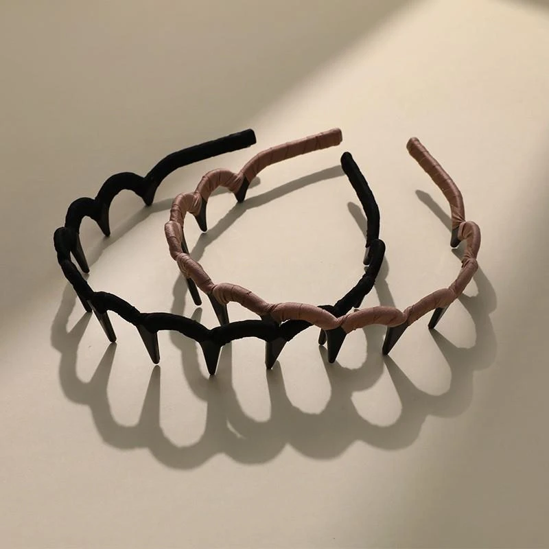 增高蓬松高颅顶发箍！布艺波浪发饰带齿防滑洗脸发捆发箍简约设计