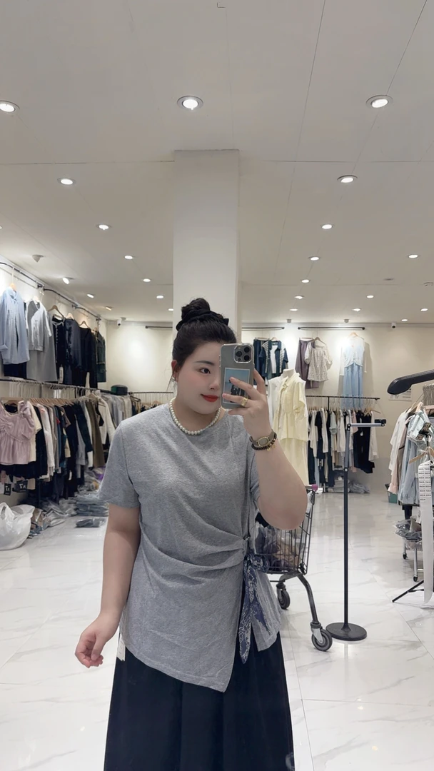 文文家夏季新款丝巾系绳小衫T5020