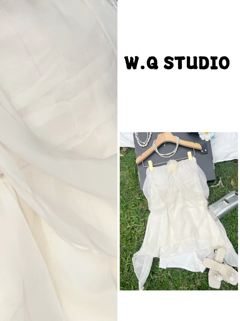 W.Q 晚晴 【月光纱】不规则下摆上衣