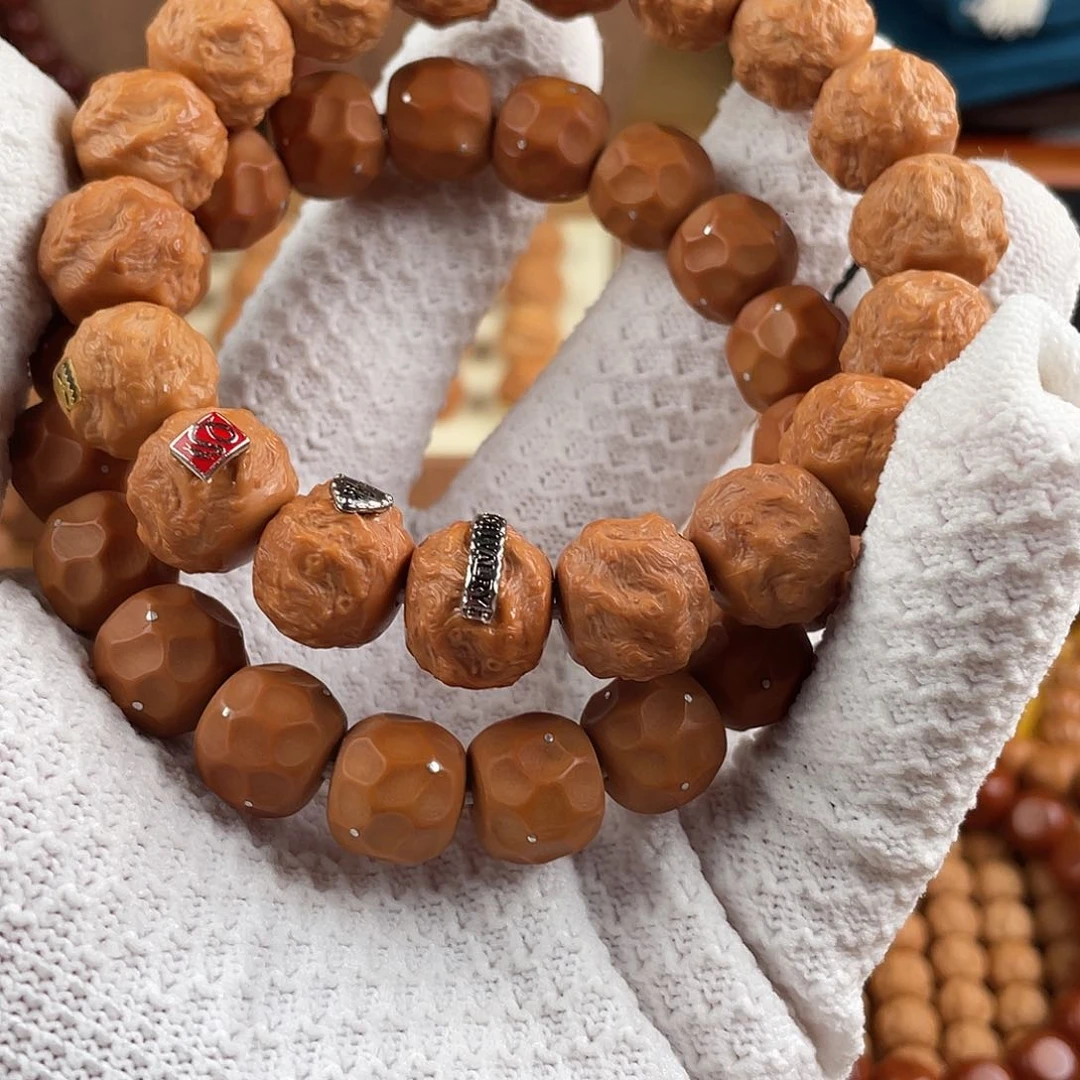 填***梦猴头核桃手串满天星+大龙蛇