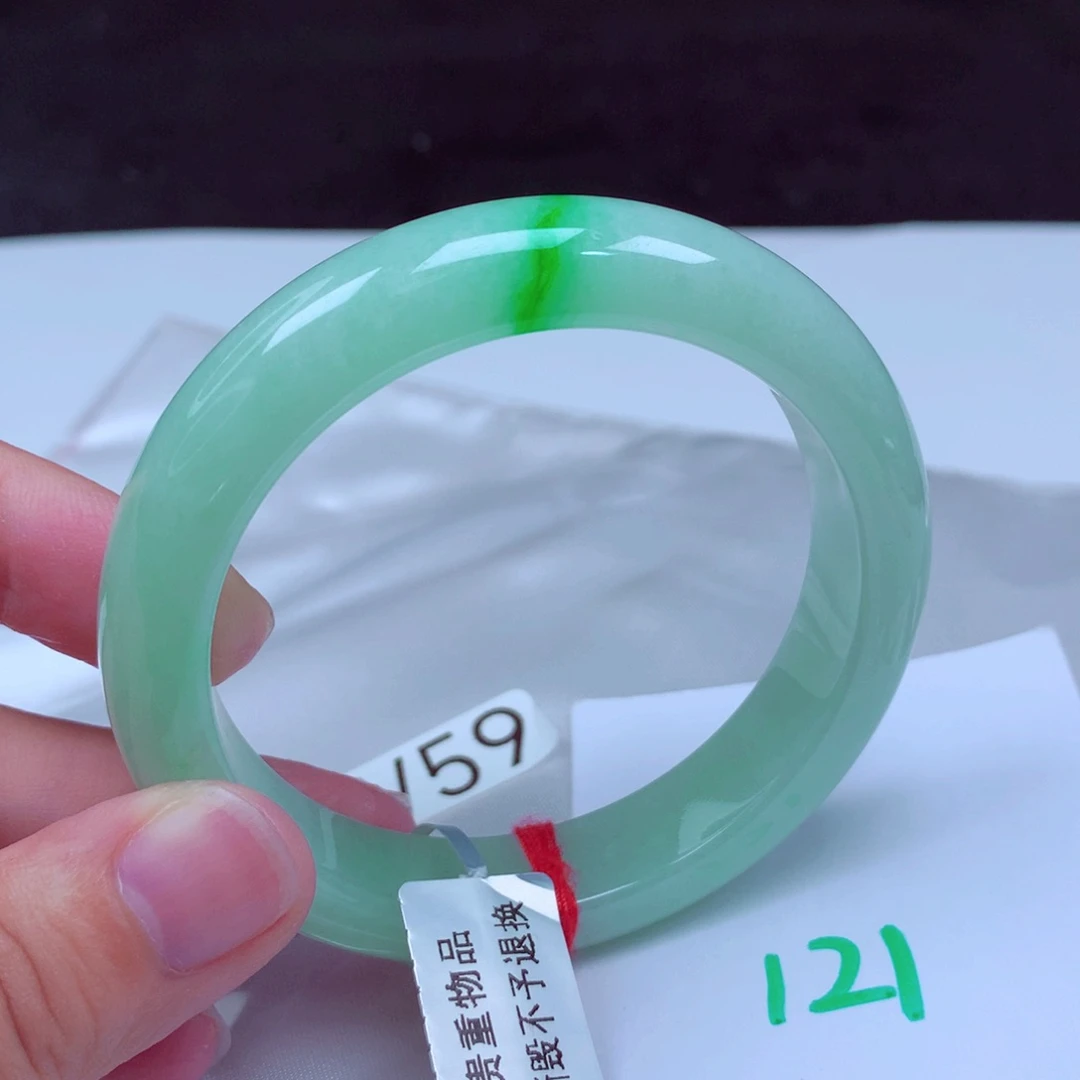 未镶嵌手镯翡翠缅甸天然A货翡翠手镯55.7