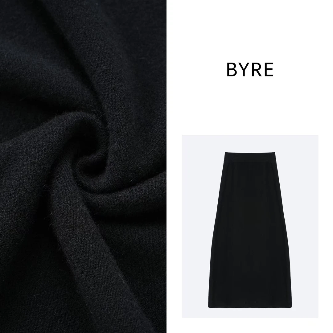 BY425 松紧腰毛半裙【干洗】