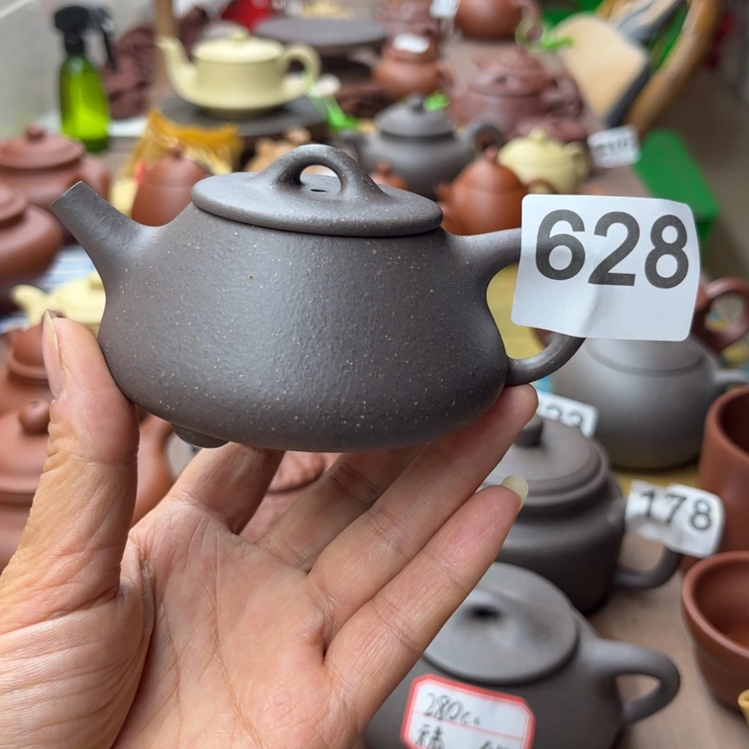紫砂茶壶天青泥半手130cc