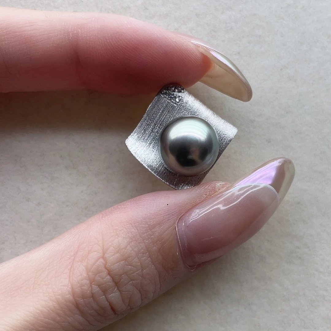 银S925镶嵌吊坠65海水珍珠