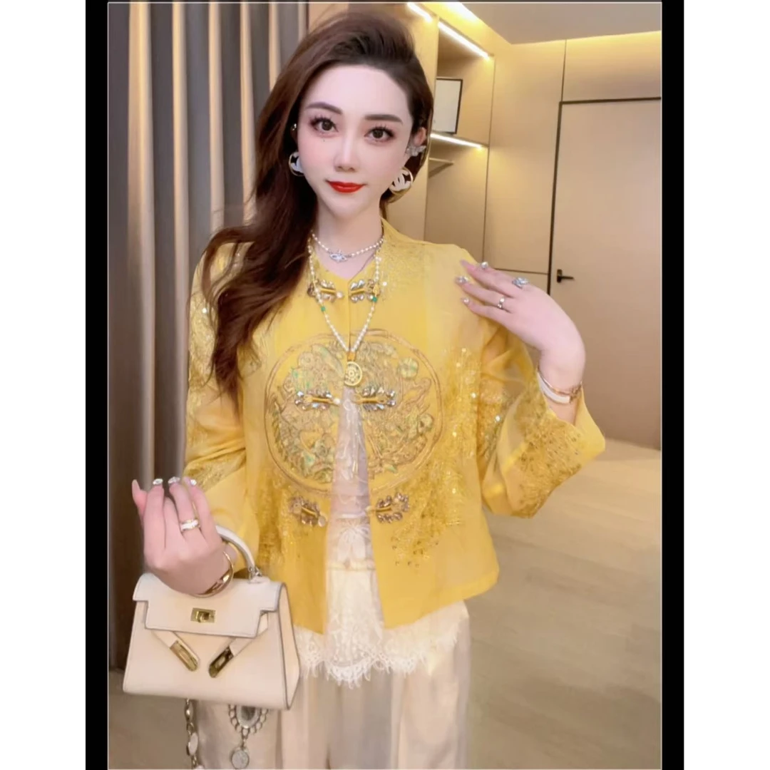 【金玉满堂】重工钉珠刺绣新中式国风气质时尚复古上衣女外套